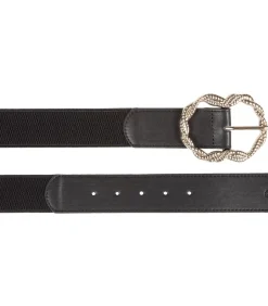 Elastische damesriem zwart