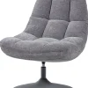Elvi Draaifauteuil - Chenille Structuur - Lichtgrijs - 81x73x84