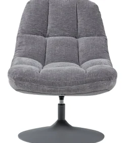 Elvi Draaifauteuil - Chenille Structuur - Lichtgrijs - 81x73x84