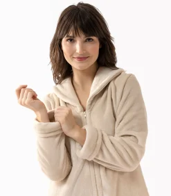 ESSENTIEL H56B molton pluche kamerjas met rits