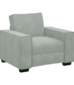 Fauteuil 60 cm fluweel lichtgrijs