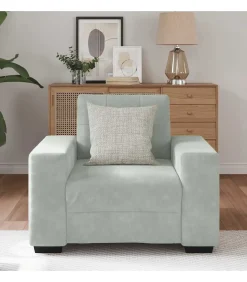 Fauteuil 60 cm fluweel lichtgrijs