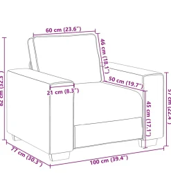 Fauteuil 60 cm stof donkergrijs