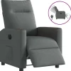 Fauteuil elektrisch verstelbaar stof donkergrijs
