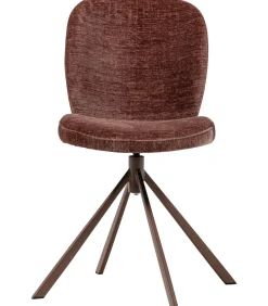 Femke Eetkamerstoelen - Chenille - Bruin- Set van 2