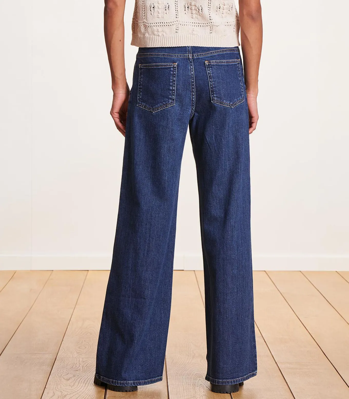 Flare jeans met hoge taille van biologisch katoen