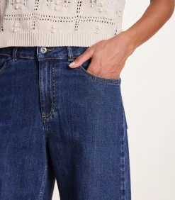 Flare jeans met hoge taille van biologisch katoen