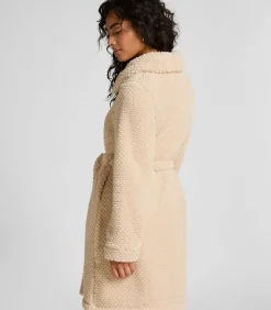 Fleece badjas met rits