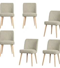 Force Eetkamerstoelen - Naturel - Grijs - Set van 6
