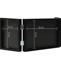 Fotolijst drieluik 22x15 cm+2x(10x15 cm) zwart