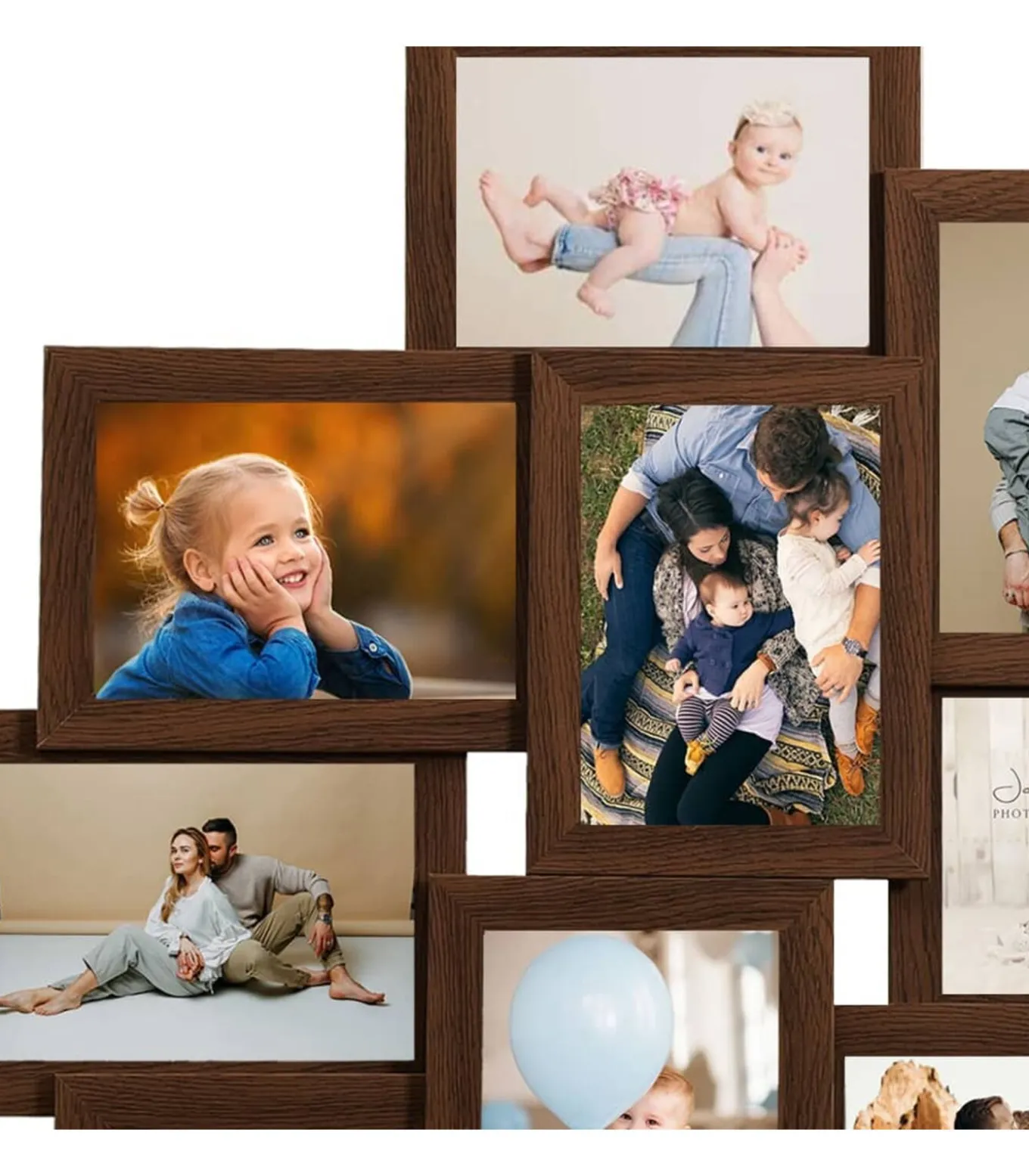 Fotolijst voor 10x(13x18 cm) foto MDF donkerbruin