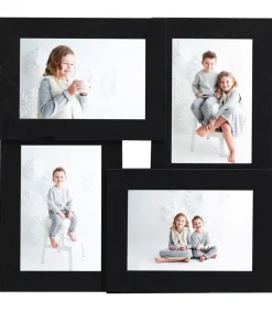 Fotolijst voor 4x(13x18 cm) foto MDF zwart