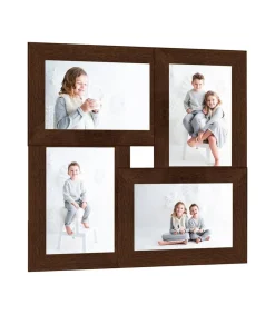 Fotolijst voor 4x(10x15 cm) foto MDF donkerbruin