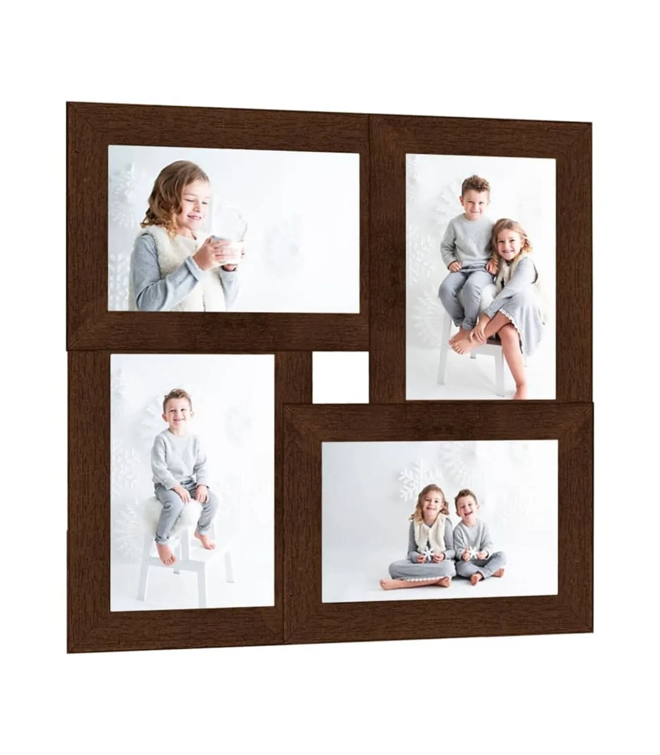 Fotolijst voor 4x(10x15 cm) foto MDF donkerbruin