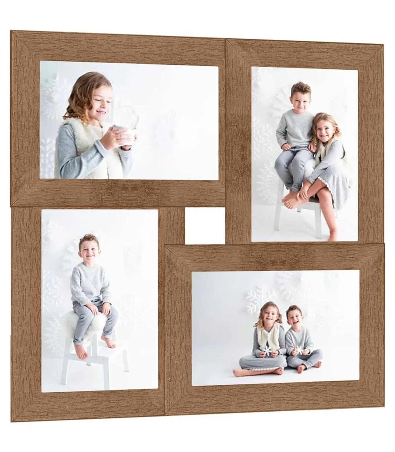 Fotolijst voor 4x(10x15 cm) foto MDF lichtbruin