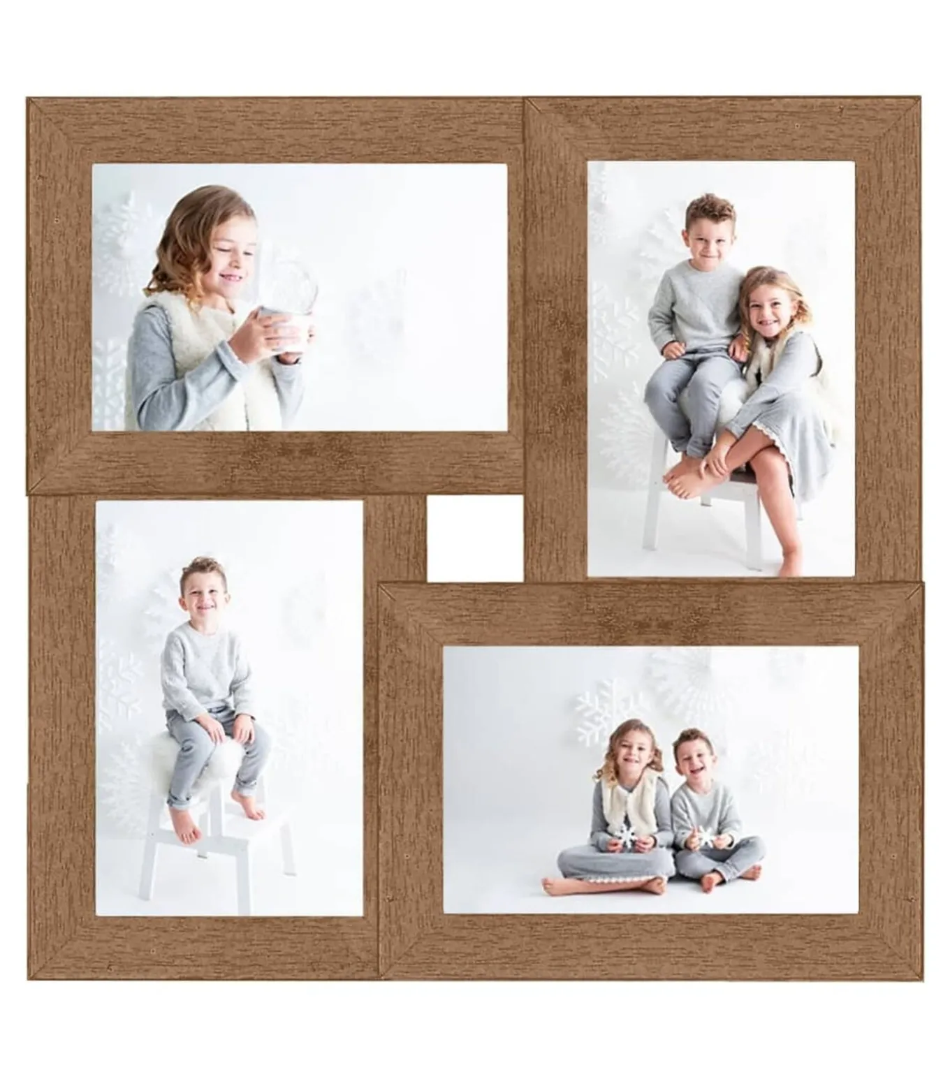 Fotolijst voor 4x(10x15 cm) foto MDF lichtbruin