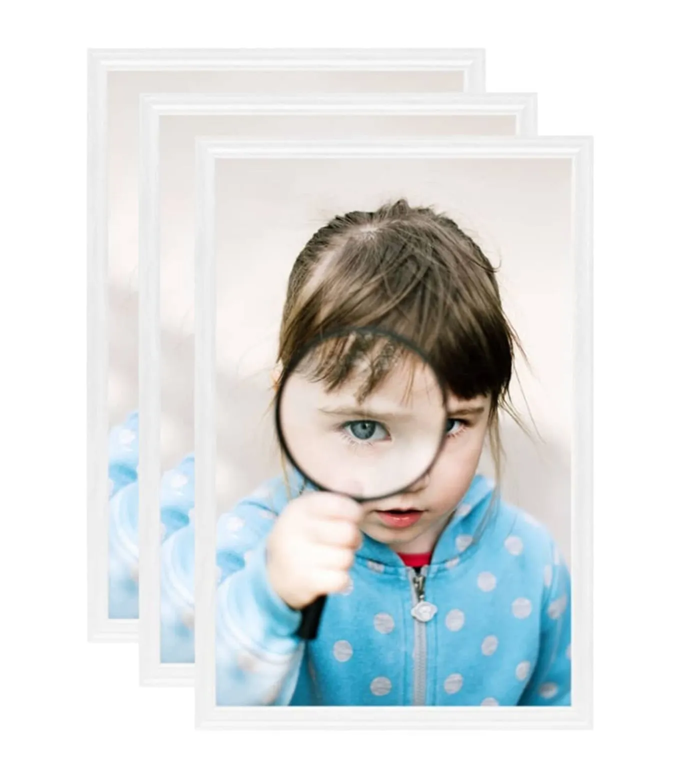 Fotolijsten 3 st voor tafel 21x29,7cm MDF wit