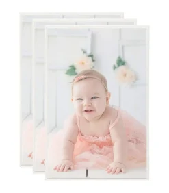 Fotolijsten 3 st voor wand of tafel 7x90 cm MDF zilverkleurig