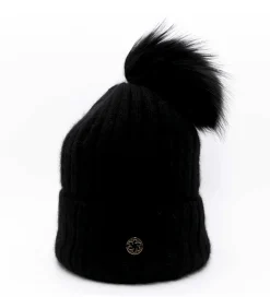 Galanter Fur Cuffia A Coste Con Risvolto E Pompon