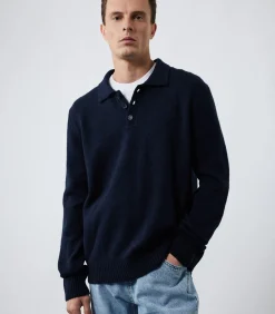 Gebreide trui met polo-hals