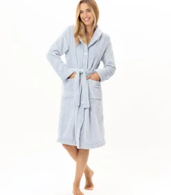 Geknoopte kamerjas van pluche flanel ESSENTIEL H51B
