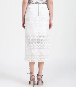 Geometrische kanten rok op kuitlengte