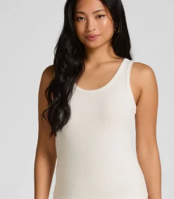 Geribde singlet van geborstelde jersey