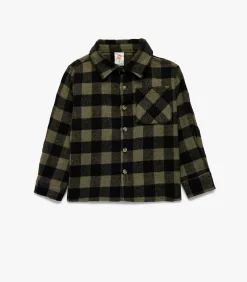 Geruite Flanel Blouse Lange Mouwen Knoopsluiting Zakdetail