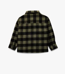 Geruite Flanel Blouse Lange Mouwen Knoopsluiting Zakdetail