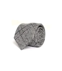 Geruite Stropdas Grijs