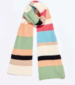 Gestreepte gebreide rechthoekige sjaal LOMASI