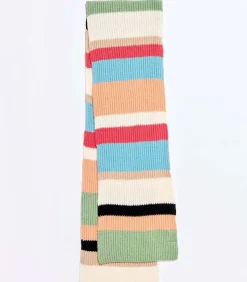 Gestreepte gebreide rechthoekige sjaal LOMASI