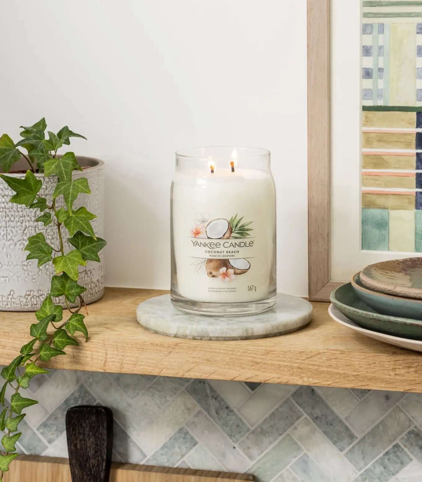 Geurkaars Coconut Beach Signature Large Jar