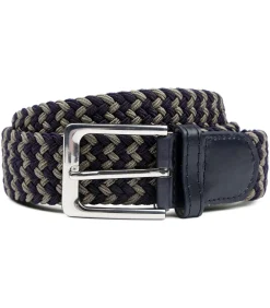 Geweven Riem Navy Taupe