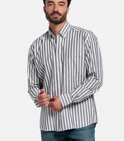 Giordano Brando Gestreept Overhemd – Navy