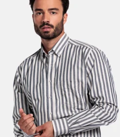Giordano Brando Gestreept Overhemd – Navy