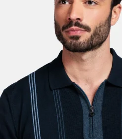 Giordano Enzo Knitted Polo – Melange Blauw
