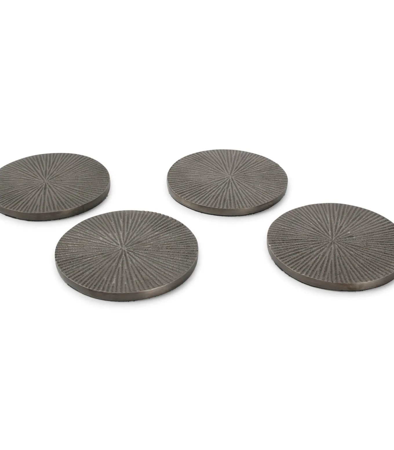 Glasonderzetter 10cm geribbeld zwart Charm - set/4