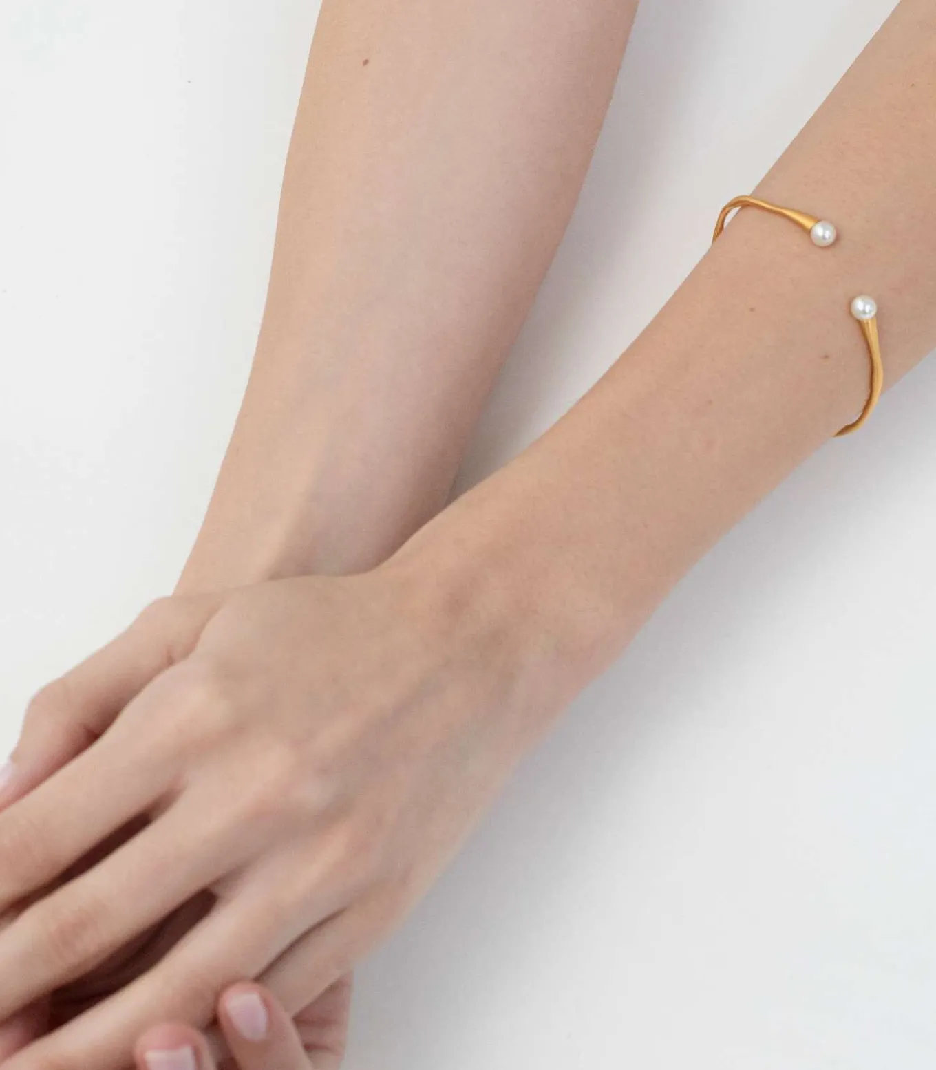 Gouden armband Eclat met witte parel