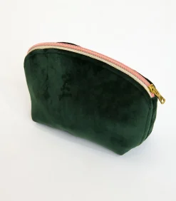 GRAPHITE LEYLAK Kaki fluwelen pouch