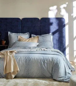 GRAVITY Bleu Céleste - Kussensloop Satijn Katoen