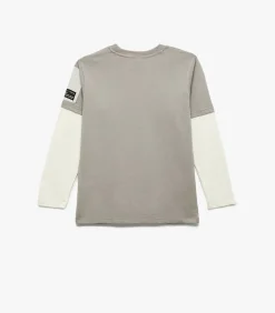 Grijs Kinder T-shirt Ronde Hals Bedrukt Katoen Lange Mouwen