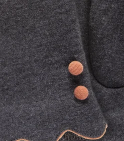 Grijze festonhandschoenen voor dames