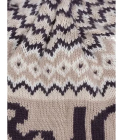 Grijze herenmuts met pompon en logo