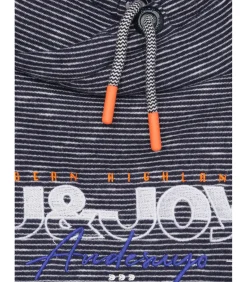 Grijze jongenssweater met kangoeroezak en opstaande kraag