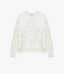 Grijze Trui Lange Mouwen Ronde Hals