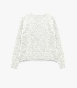 Grijze Trui Lange Mouwen Ronde Hals