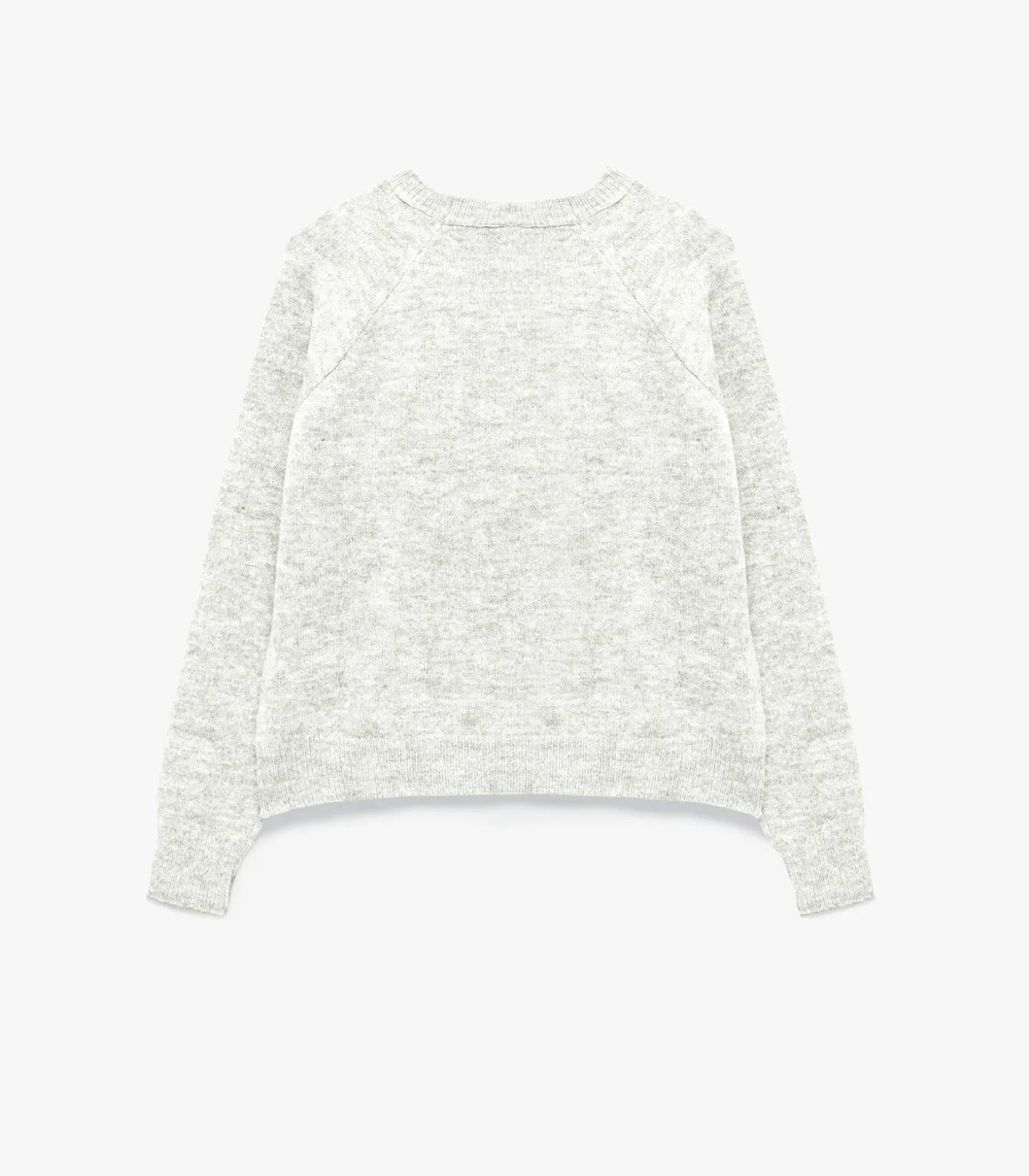 Grijze Trui Lange Mouwen Ronde Hals