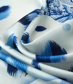 Grote zijden sjaal Blue Panther Zoé