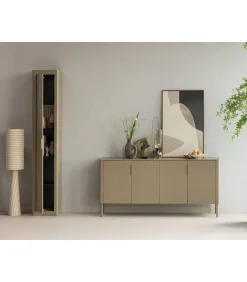 Gunnar Smalle Hoge Kast - Grenen - Mud -217x45x39